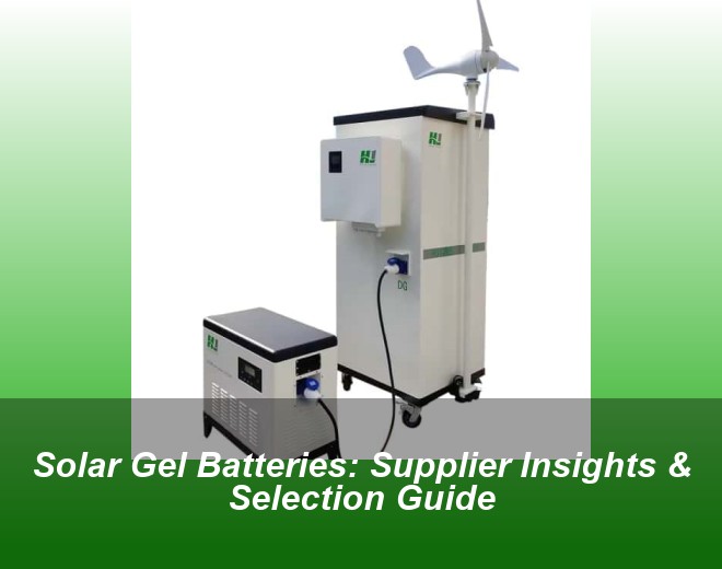Solar Gel Batteries: Supplier Insights & Selection Guide